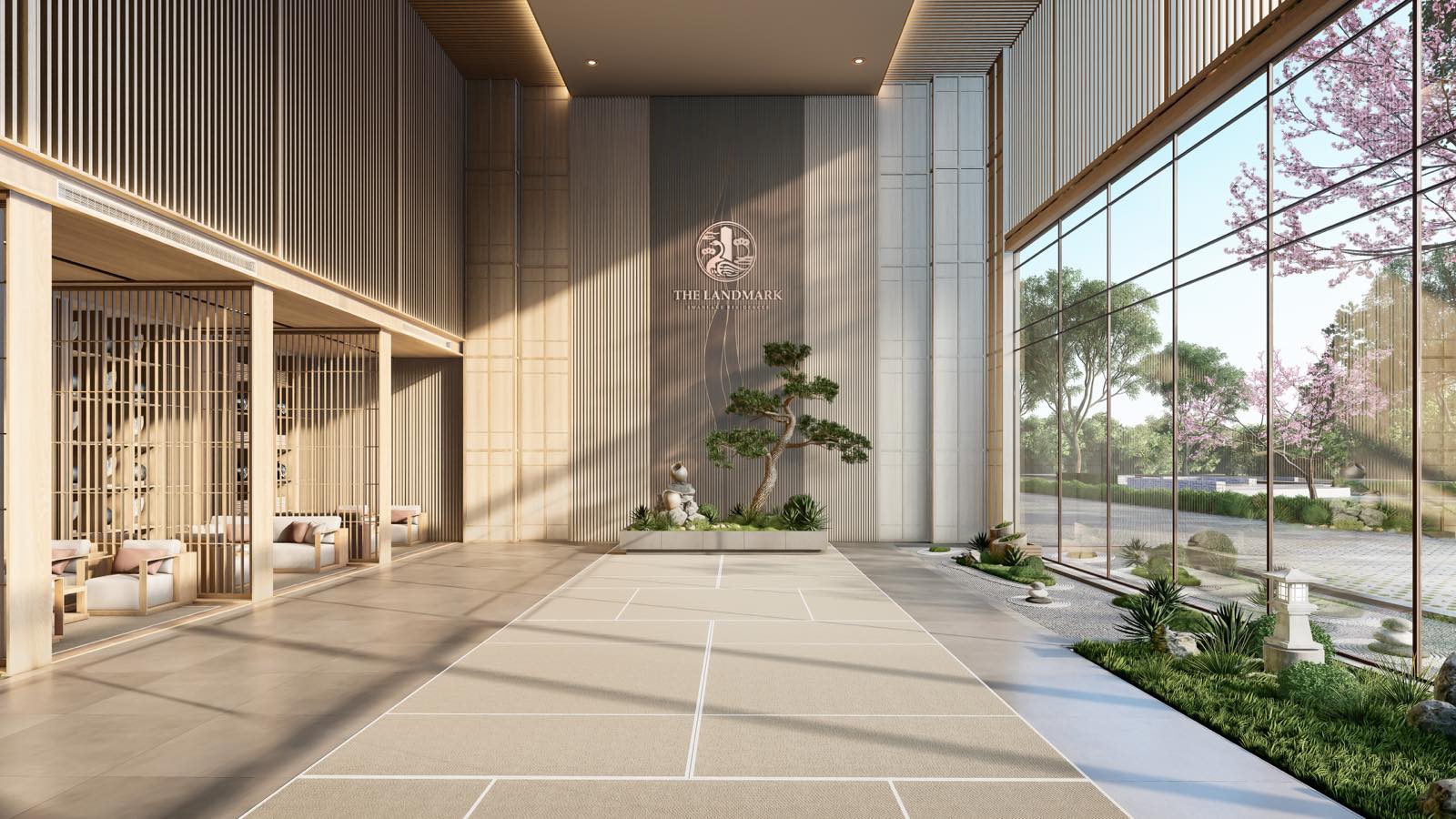 Diện tích sảnh thông thoáng, sang trọng tại Sun Grand City Cầu Giấy